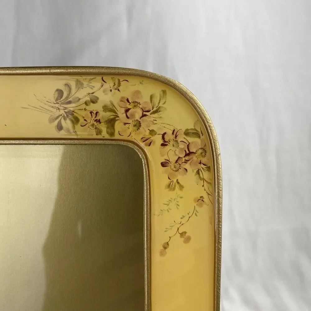 Vintage Bucklers Enamel Picture Frame Swivel Back #80 Floral Corners Made in USA